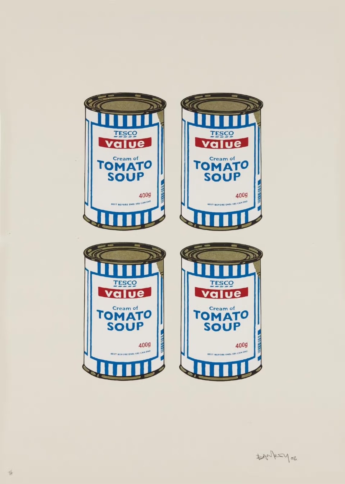 Banksy, Soup Cans Quad (Cream Paper), 2006