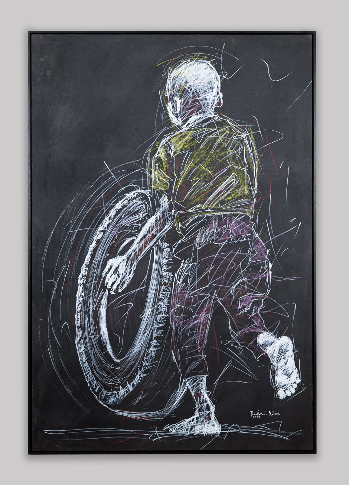 Thandazani Ndlovu, Boy with wheel, 2025
