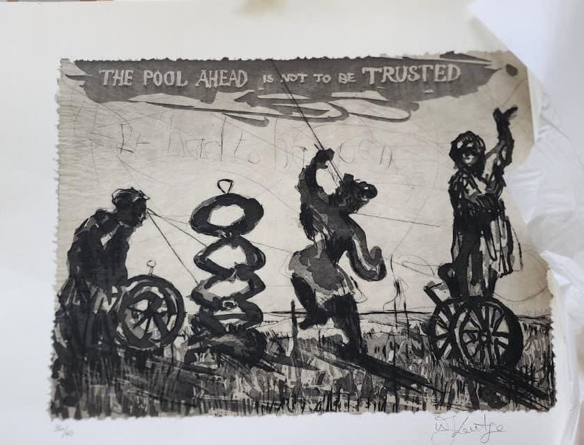 William Kentridge, Pool Ahead Is Not To Be Trusted 36/40, 2019