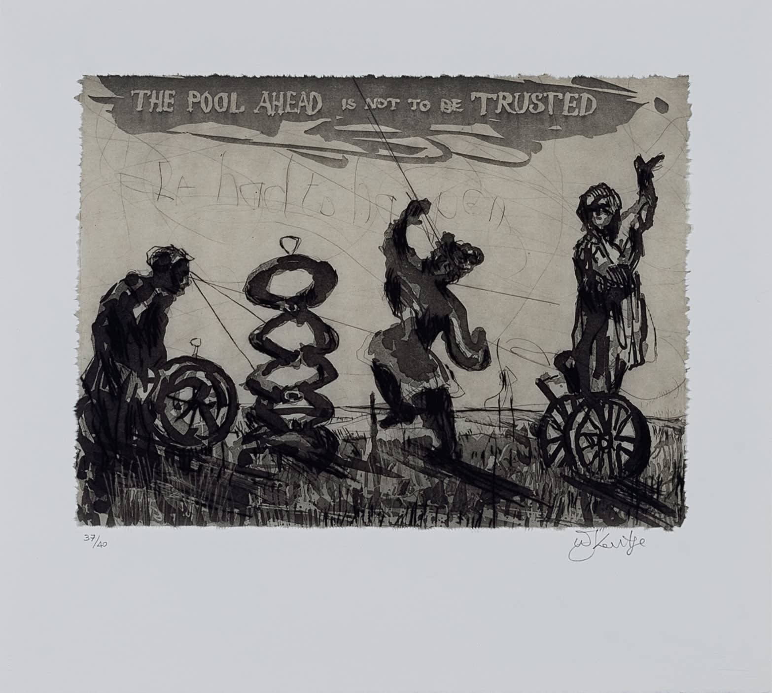 William Kentridge, Pool Ahead Is Not To Be Trusted 36/40, 2019