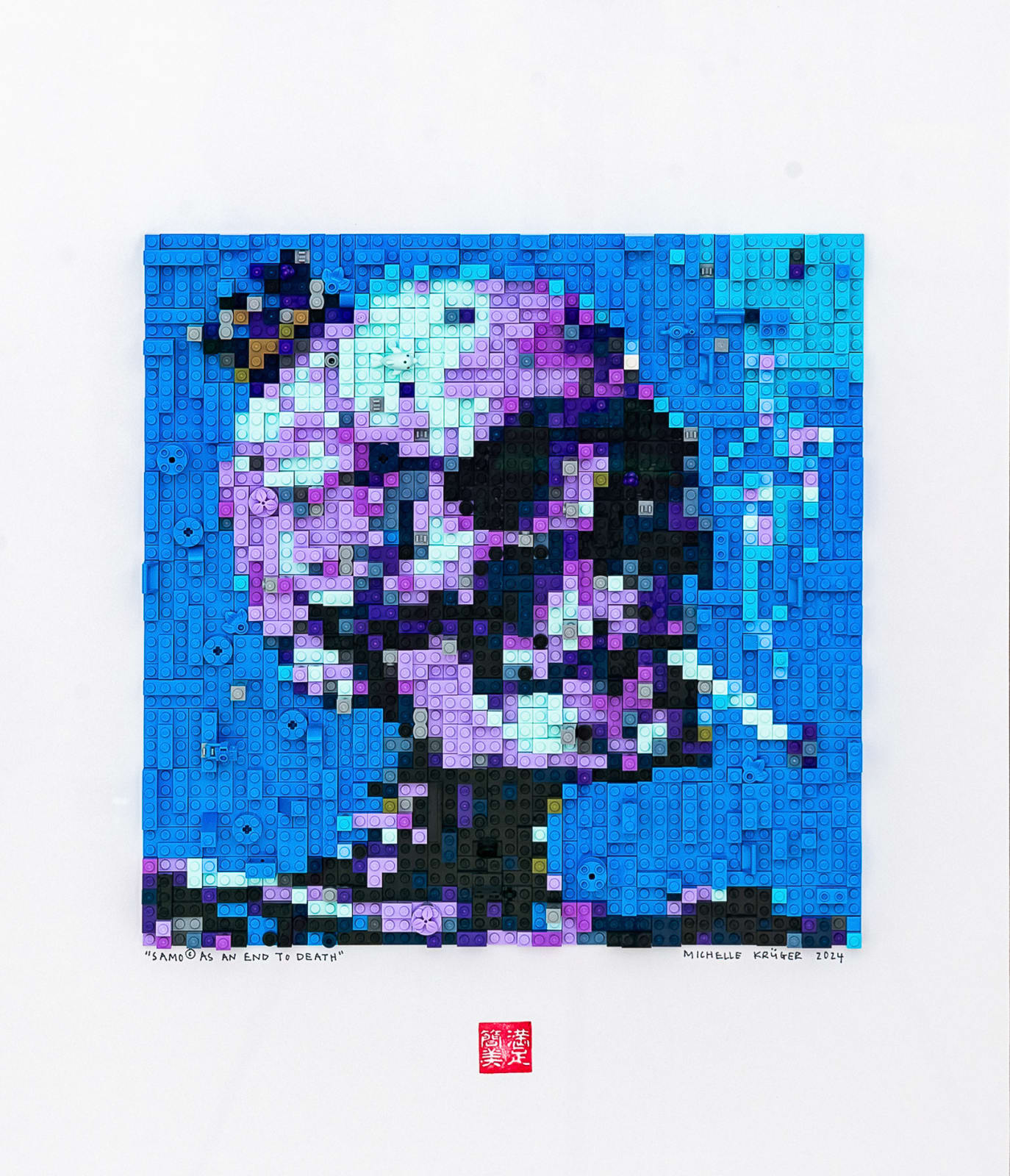 Michelle Kruger, Lego Warhol Skull Tiny Crown Blue, 2024