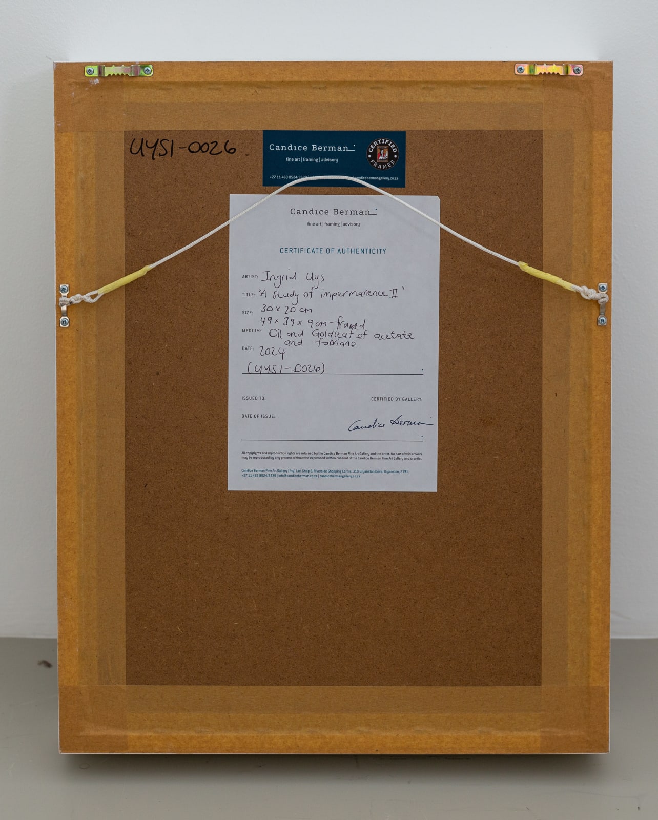 Ingrid Uys, A study of impermanence II, 2024