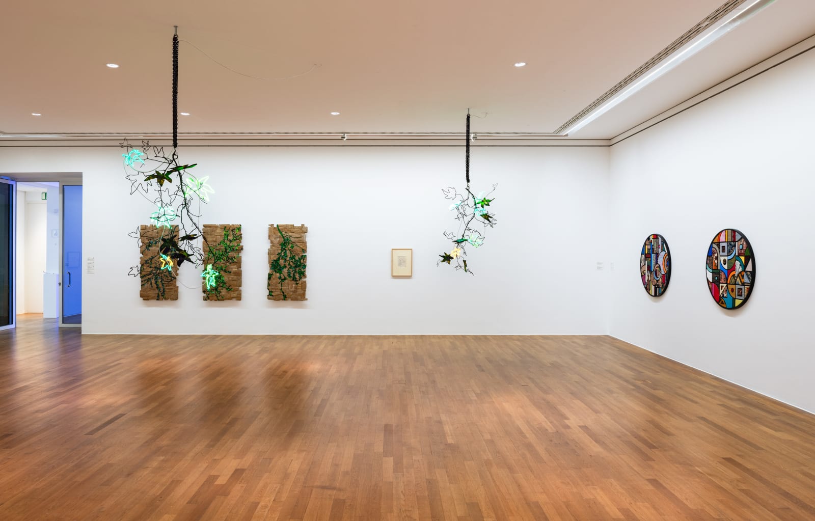 Andrea Bowers, Chandeliers of Interconnectedness (Behind Naming Before Speaking Beneath Words, Quote by Susan Griffin), 2023