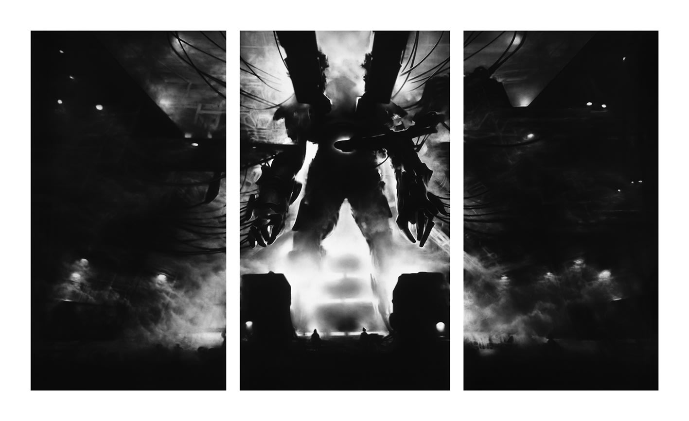 Robert Longo, Untitled (The Robots Are Coming/BuildingA Robot), 2018