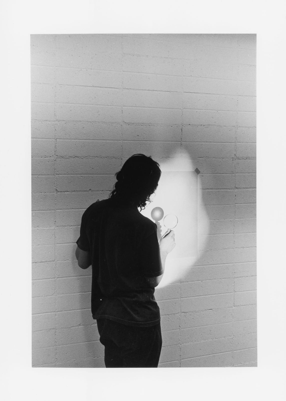 Matt Mullican, Bringing the Light into a Windowless Room and Burning a Leaf, 1972 (Performance views, CalArts, Valencia, CA.)