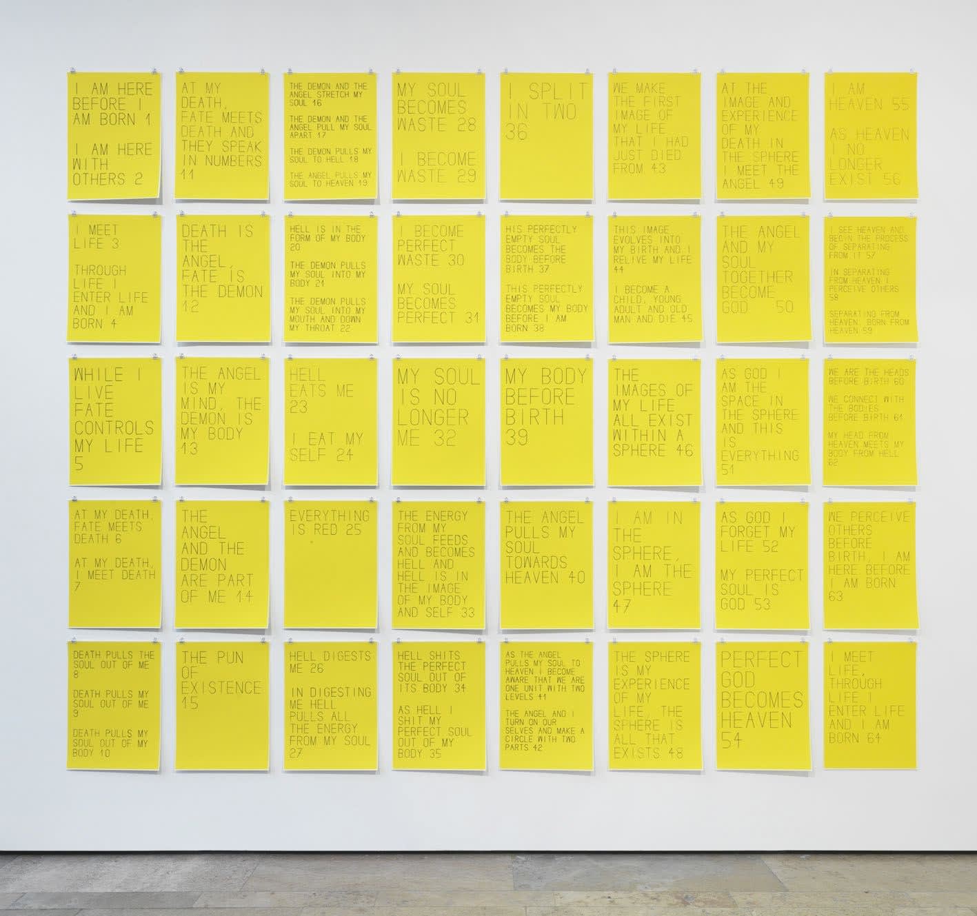 Matt Mullican, 40 Posters of Heaven and Hell, 2016