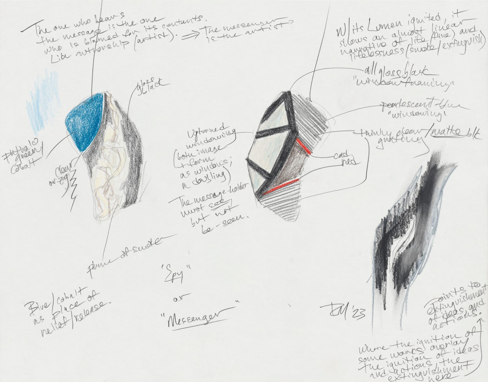 Ragen Moss, Untitled (study for Messenger), 2023