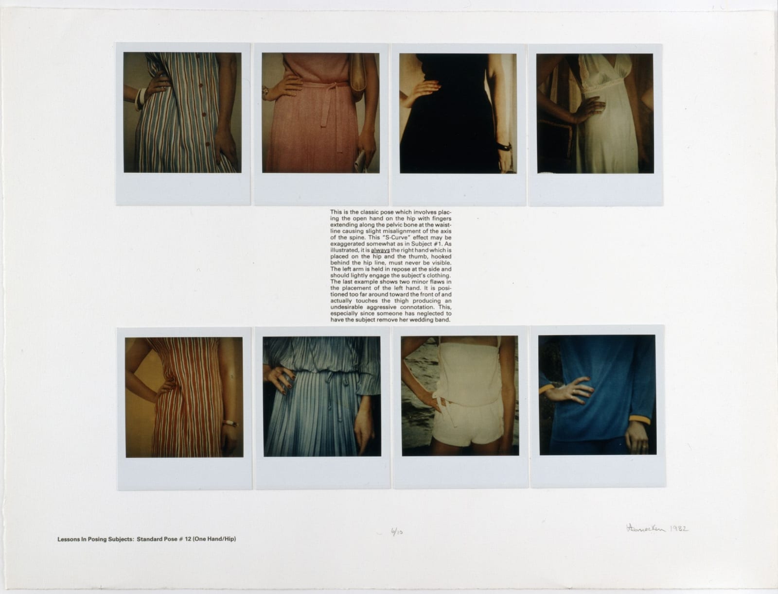 Robert Heinecken, Lessons in Posing Subjects: Standard Pose #12 (One Hand/Hip), 1982