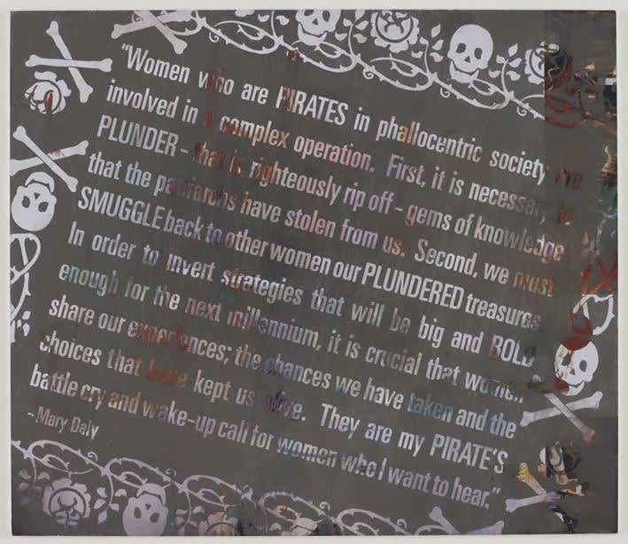 Andrea Bowers, Political Poetry - Gagosian Recycled (Oehlen & Daly), 2013