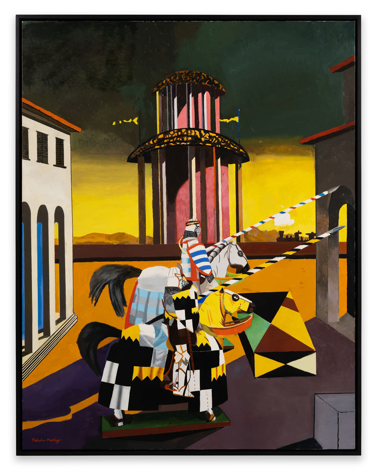 Malcolm Morley, Piazza d'Italia with French Knights, 2017