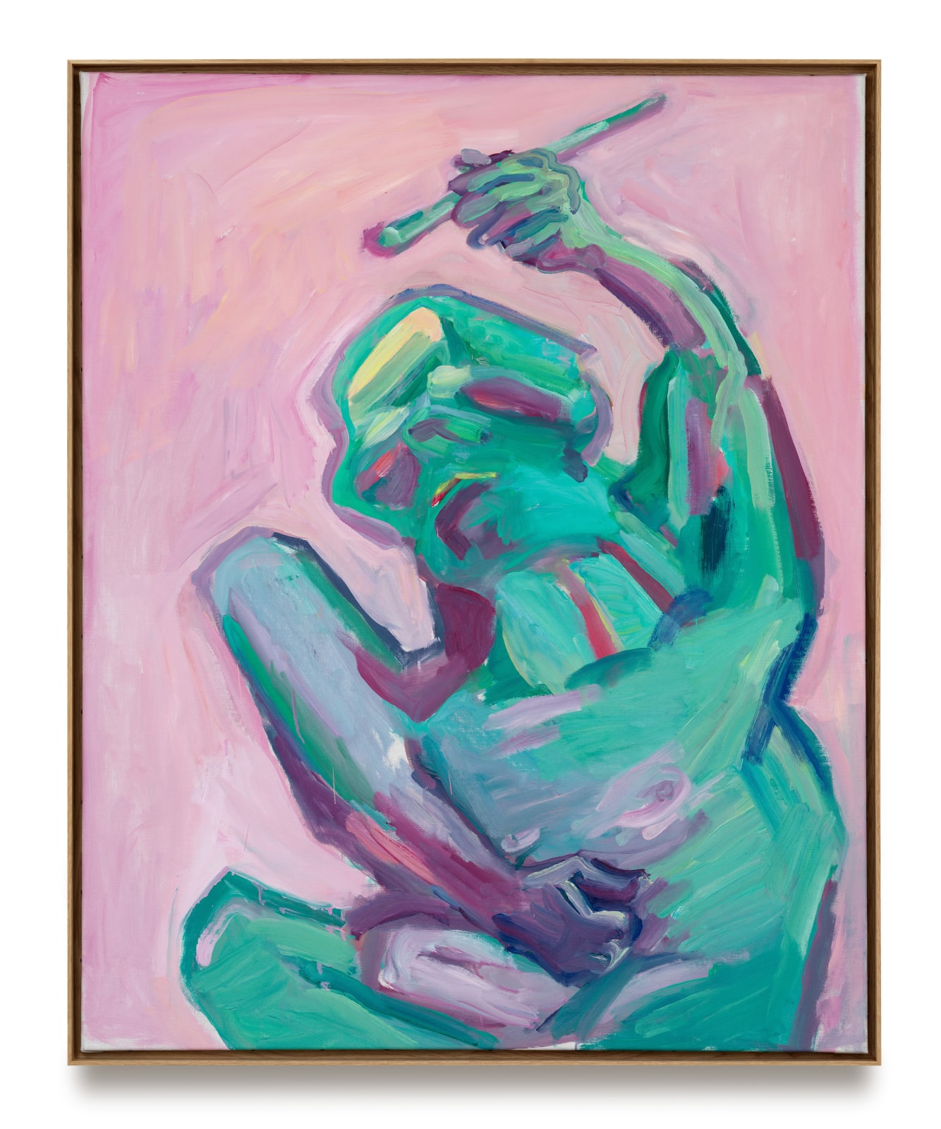 Maria Lassnig, Die grüne Malerin (The Green Paintress), 2000