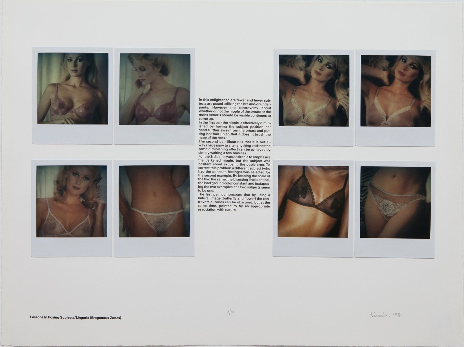 Robert Heinecken, Lessons in Posing Subjects/Lingerie (Erogenous Zones), 1981
