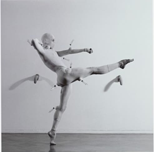 Chris Nash, Michael Clark in publicity shot for "Heterospective", 1989