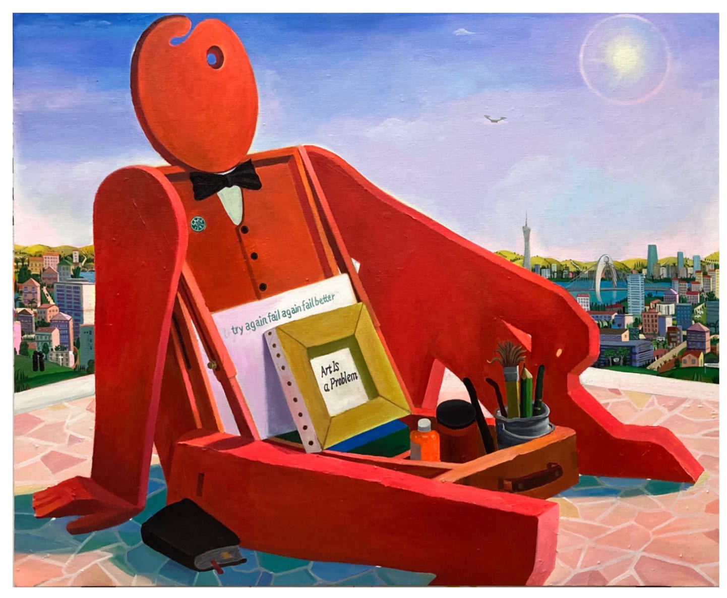 Cai Zebin 蔡泽滨, Self-portrait and Landscape自画像与风景, 2021