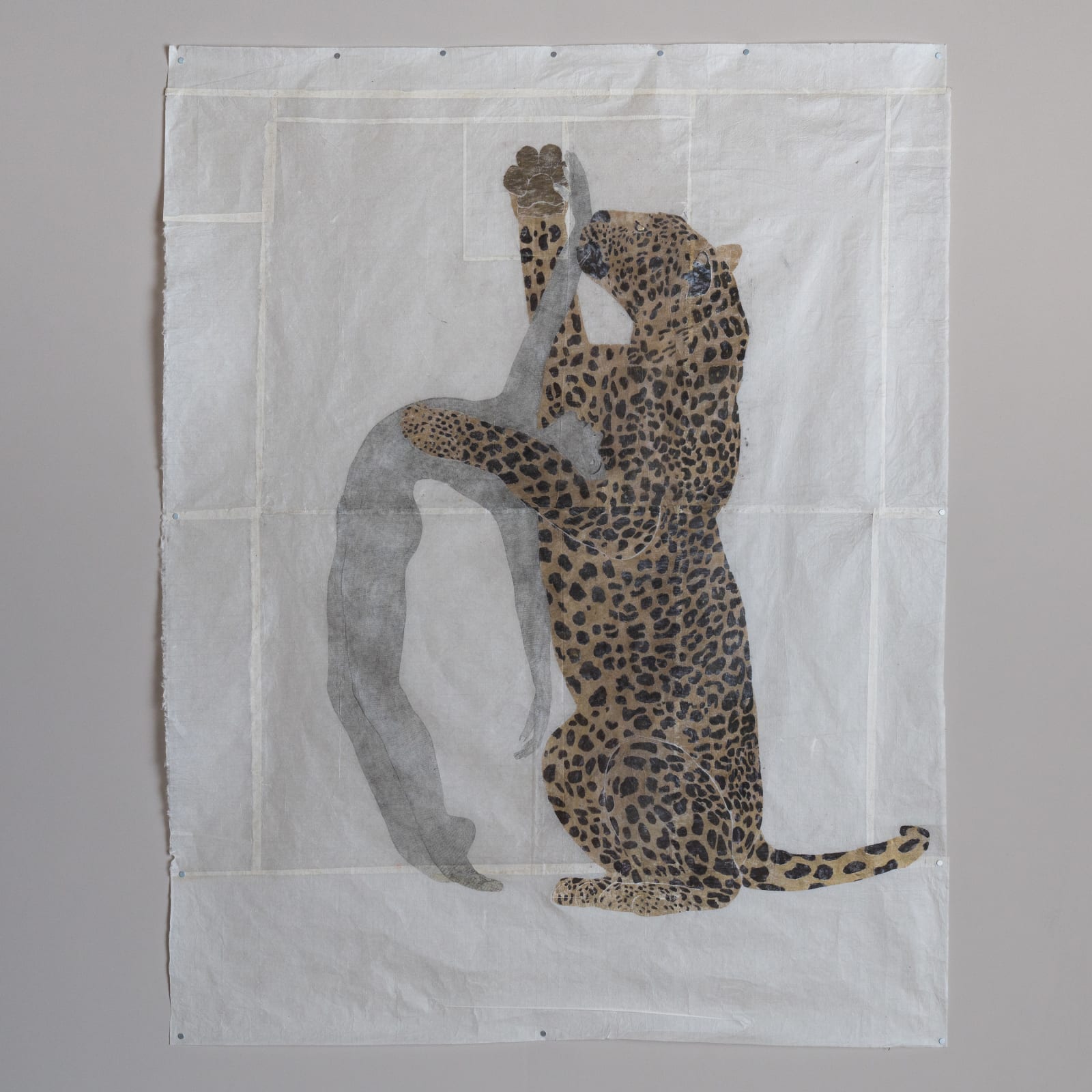 Marta Roberti 玛塔·罗伯蒂, Self-portrait as Saint Olivia lying on a jaguar, 2023