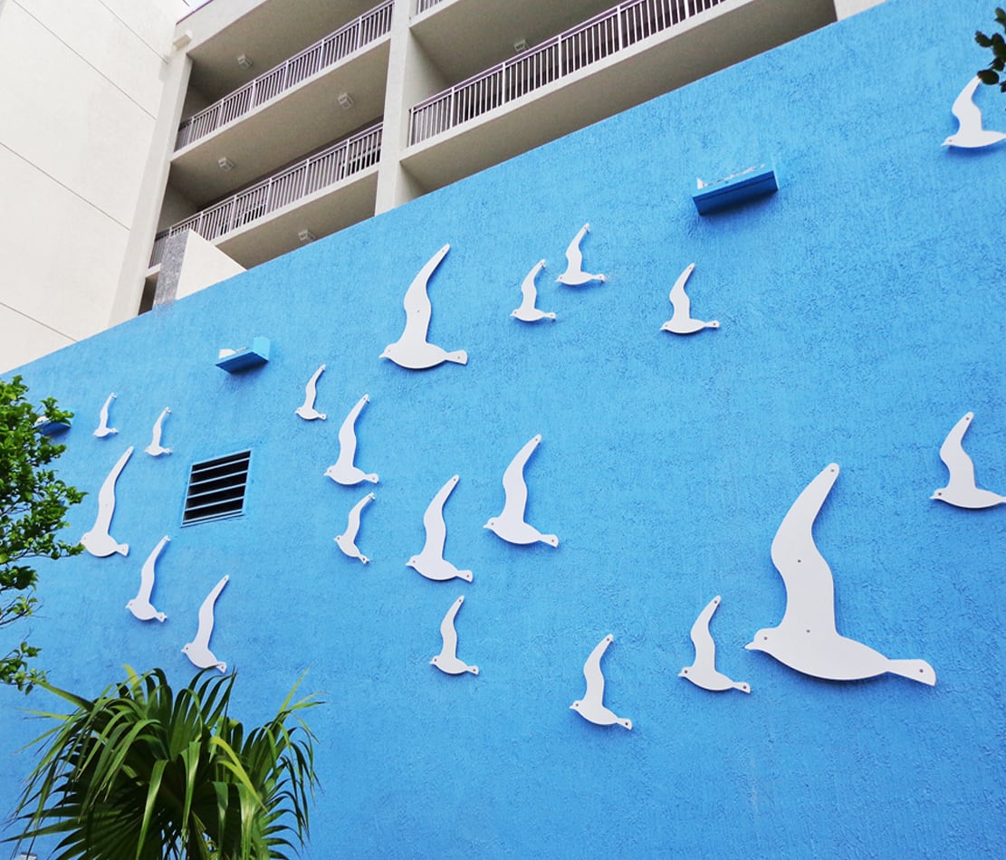 Carlos Betancourt in collaboration with Alberto Latorre, ForEverglades, Gran Via housing project, (Public Art Commission) Detail of wall elements, 2003