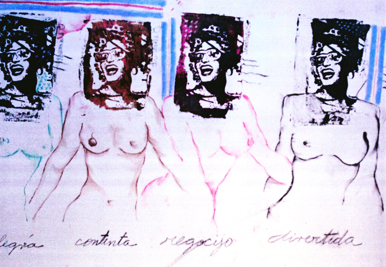 Carlos Betancourt, Imperfect Utopia, ( Tara Solomon, silkscreen on the wall ), 1993