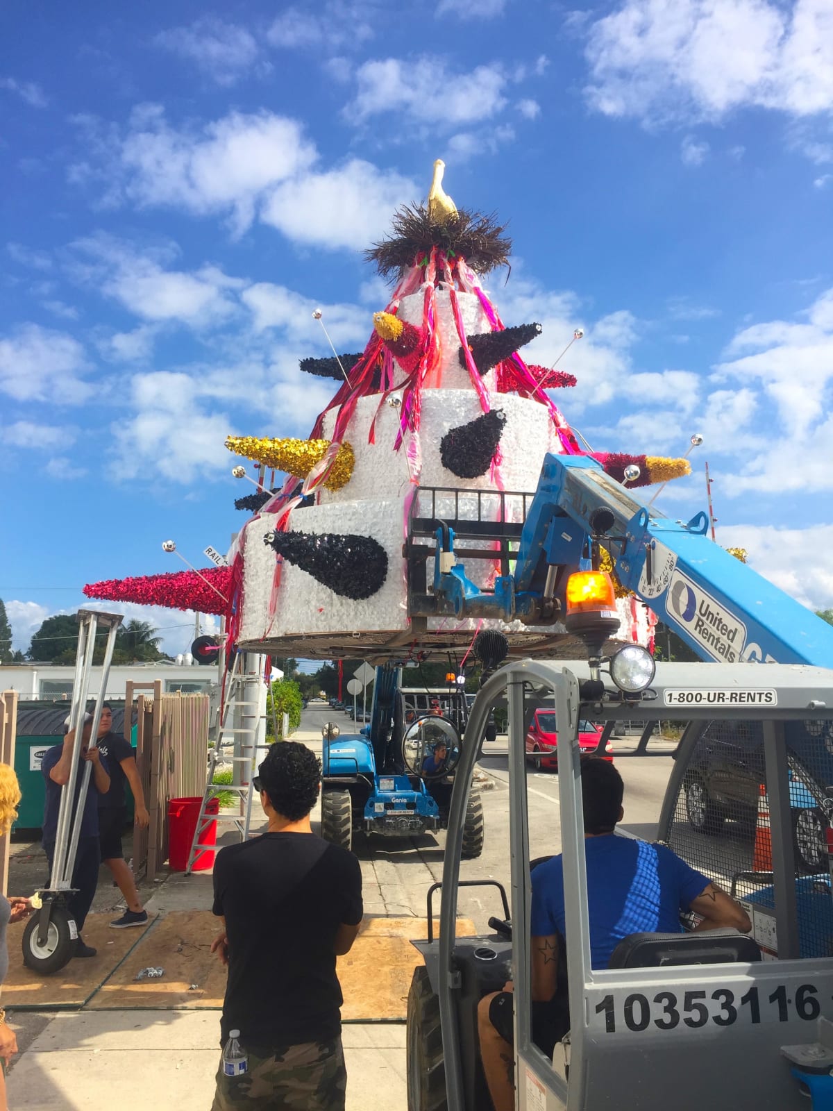 Carlos Betancourt, Images of Construction and Rehearsal; Art Processional Faena: The Pelican Passage, Tide by Side, site specific commission, 2016