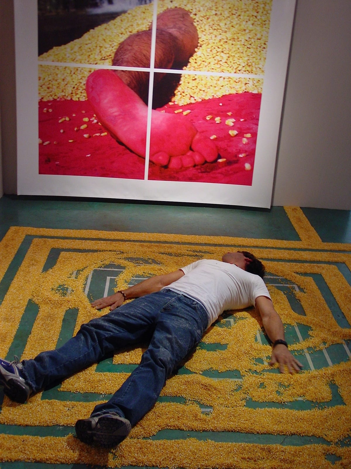 Carlos Betancourt, Trans-eat, Maize! site specific ephemeral installation ( Food Culture Museum), 2005