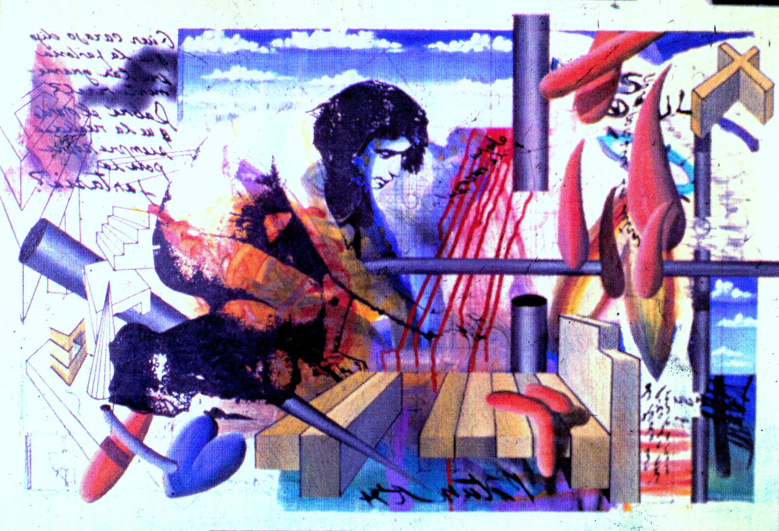 Carlos Betancourt, Autoretrato con Paz Hiperactiva, Fracturism II, 1993