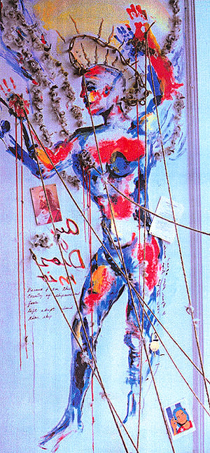 Carlos Betancourt, Untitled, El Angel Agotado (site specific installation, Imperfect Utopia display window, Miami Beach, Florida), 1994