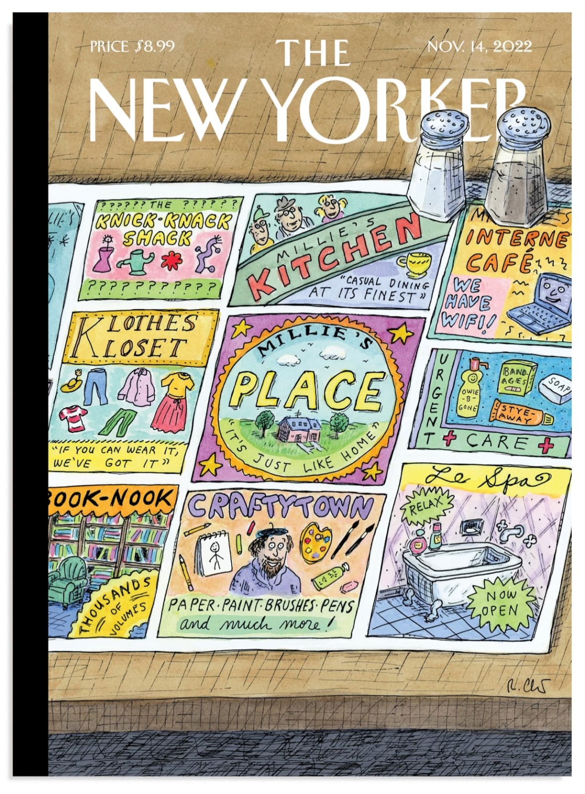 Roz Chast, Diner Cover, 2022, Nov. 14