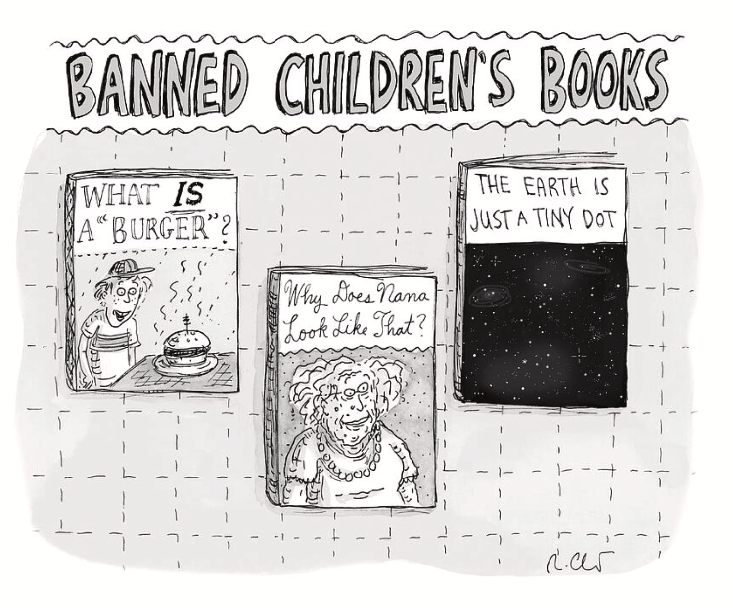 Three books with the titles 