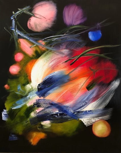 Elise Ansel, Flowers in a Glass Vase V, 2021