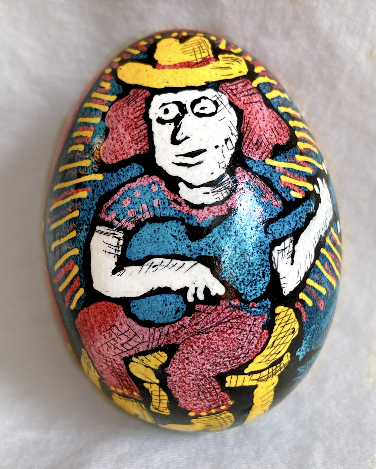 Roz Chast Ukulele, 2020 eggshell, dye and polyurethane 2.25 x 1. 625 inches (CHAST 36)