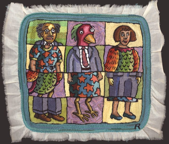 Roz Chast Mix and Match, 2018 hand embroidery 11 x 13.5 inches (CHAST 9)
