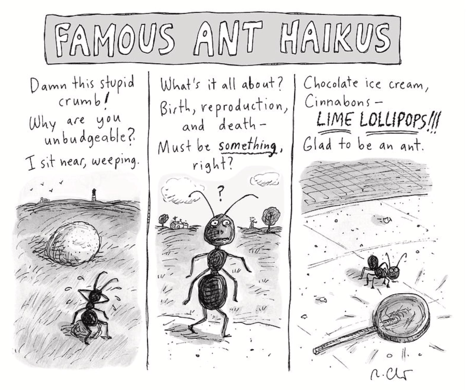 Roz Chast Bring Your Problems to Work Day, Nov. 19, 2018 ink on paper 7.5 x 8 inches (image) 10.75 x 8.5 inches (sheet) (CHAST 188)
