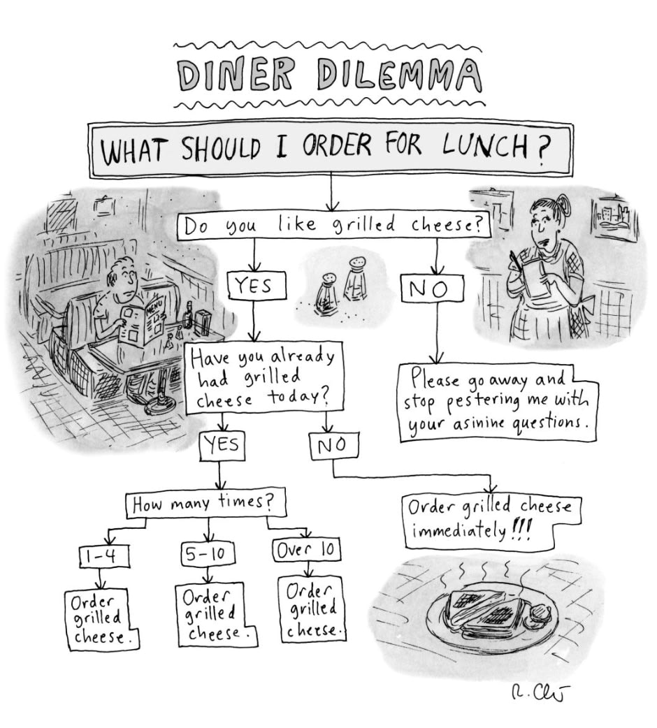 Roz Chast, Diner Dilemma, 2024, September 2