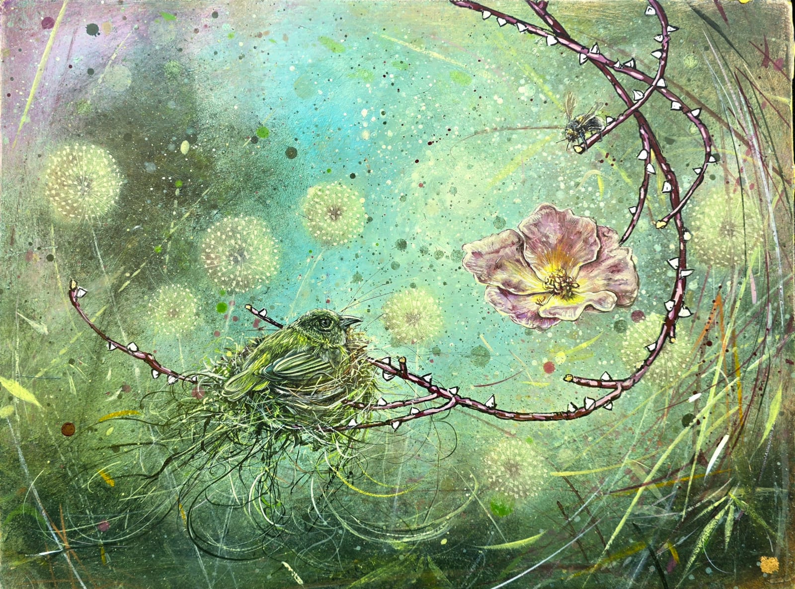 Nathaniel Aric Galka, "Swinging in the bough of the rose...", 2024