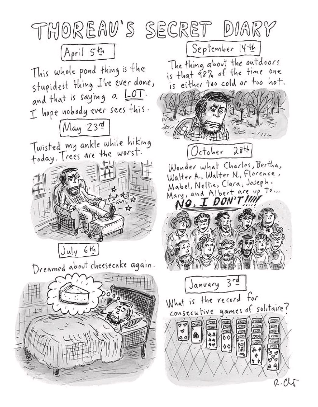 Roz Chast, Thoreau's Secret, 2021, March 22