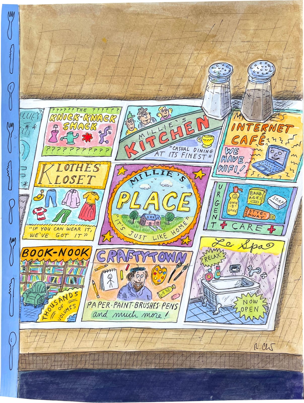 Roz Chast, Diner Cover, 2022, Nov. 14