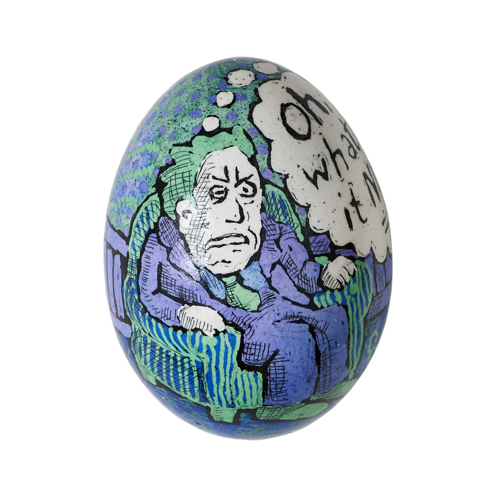 Roz Chast, Egg #69 (Blue Green Man), 2010-13