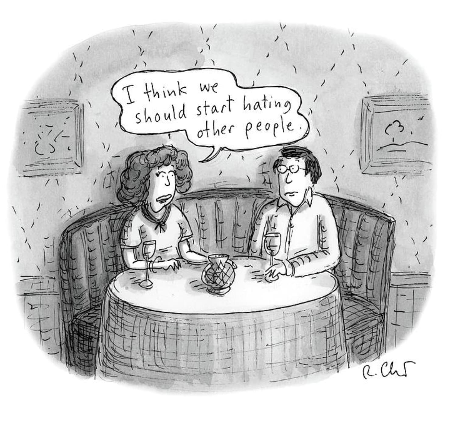 Roz Chast I Think We Should Start Hating, Apr. 24, 2017 ink on paper 5.5 x 6 inches (image) 11 x 8.5 inches (sheet) (CHAST 216)