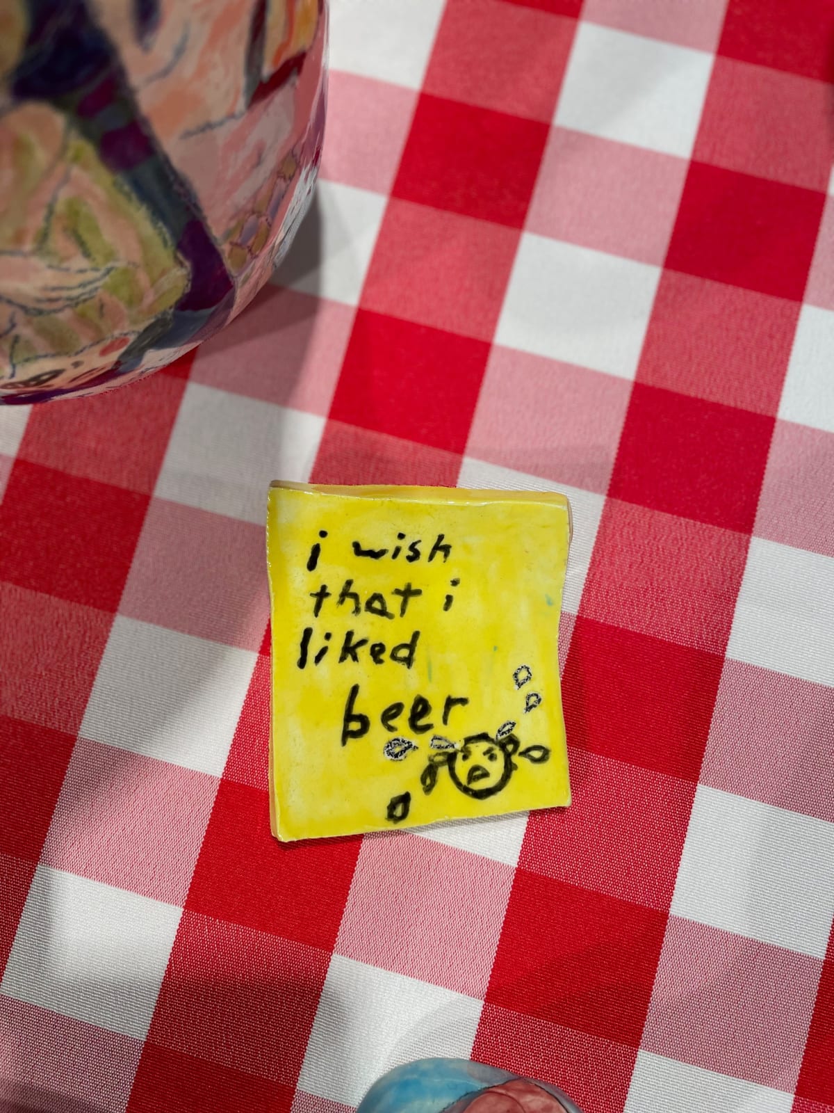 Nell Mitchell, Postit Note or Rubber Cheese? Beer , 2022