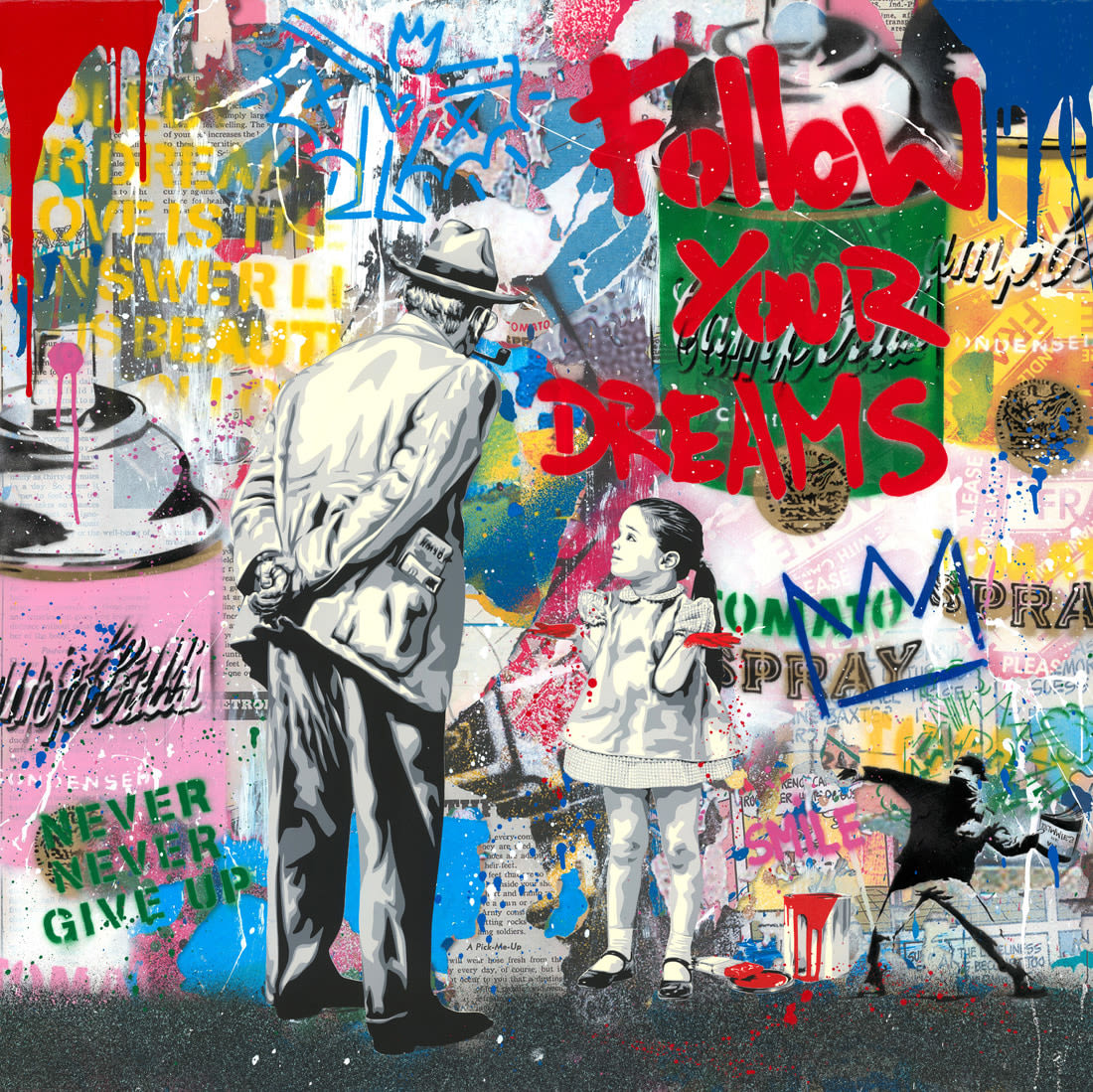 “Caught Red Handed, serigraph by Mr. Brainwash artist from France, based in L.A. Available at Carousel Fine Art Atlanta.