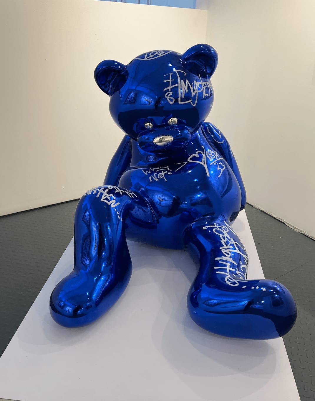“Love Matters Bear (Blue)”, sculpture by Brendan Murphy artist from the United States. Available at Carousel Fine Art Miami.