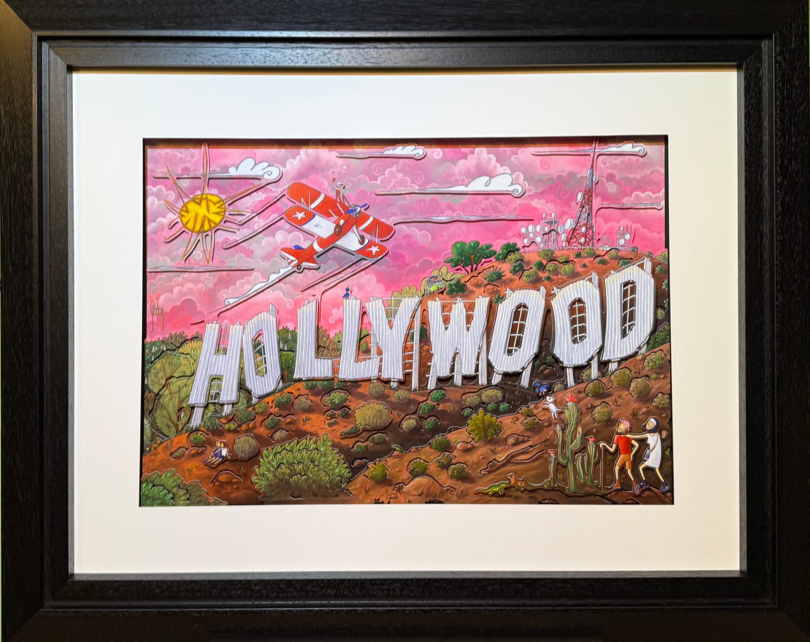 “Hollywoodland” , painting by Alain Godon artist from France. Available at Carousel Fine Art Miami.