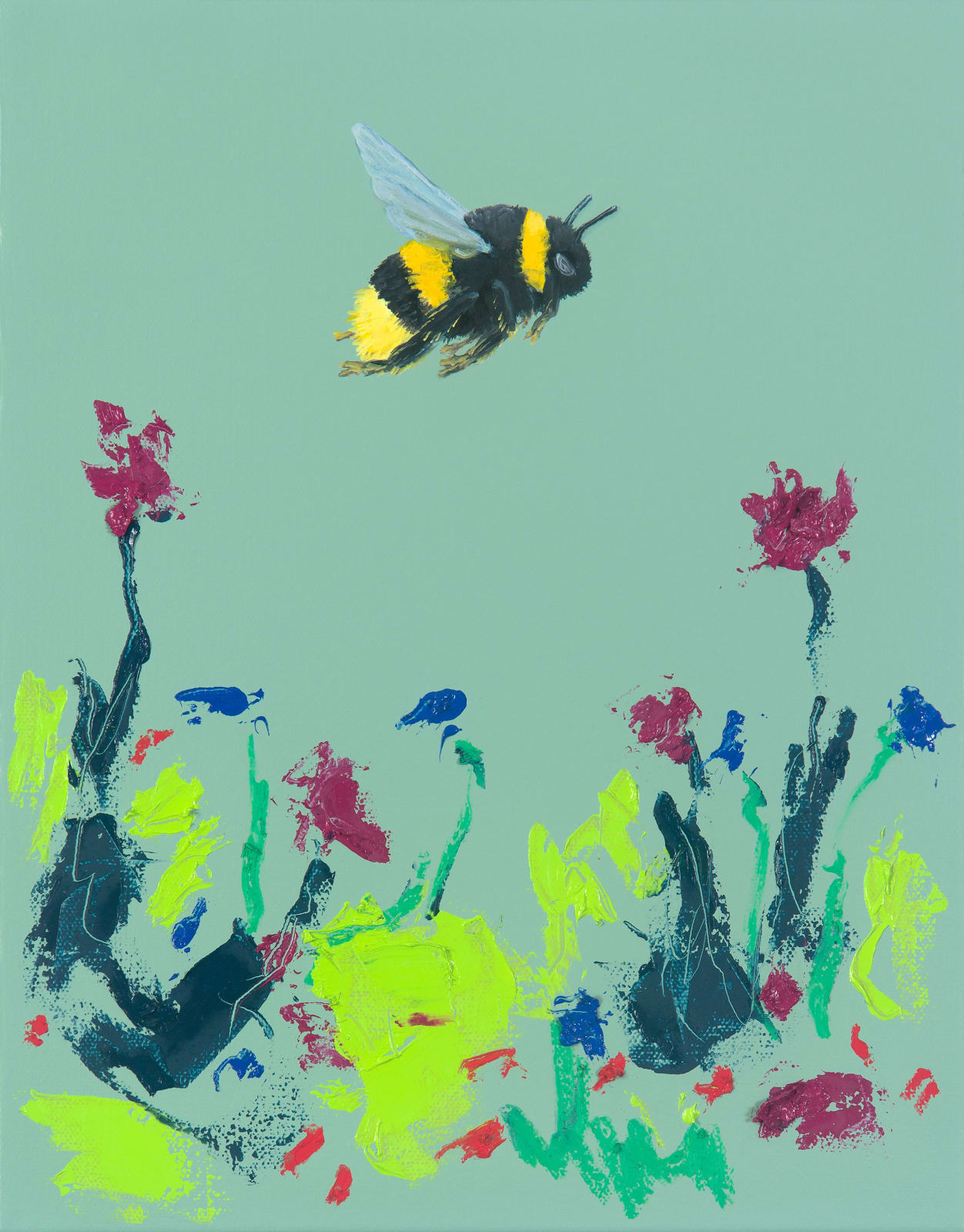 Adam Umbach, Bee Scene No. 4 (Seafoam), 2025