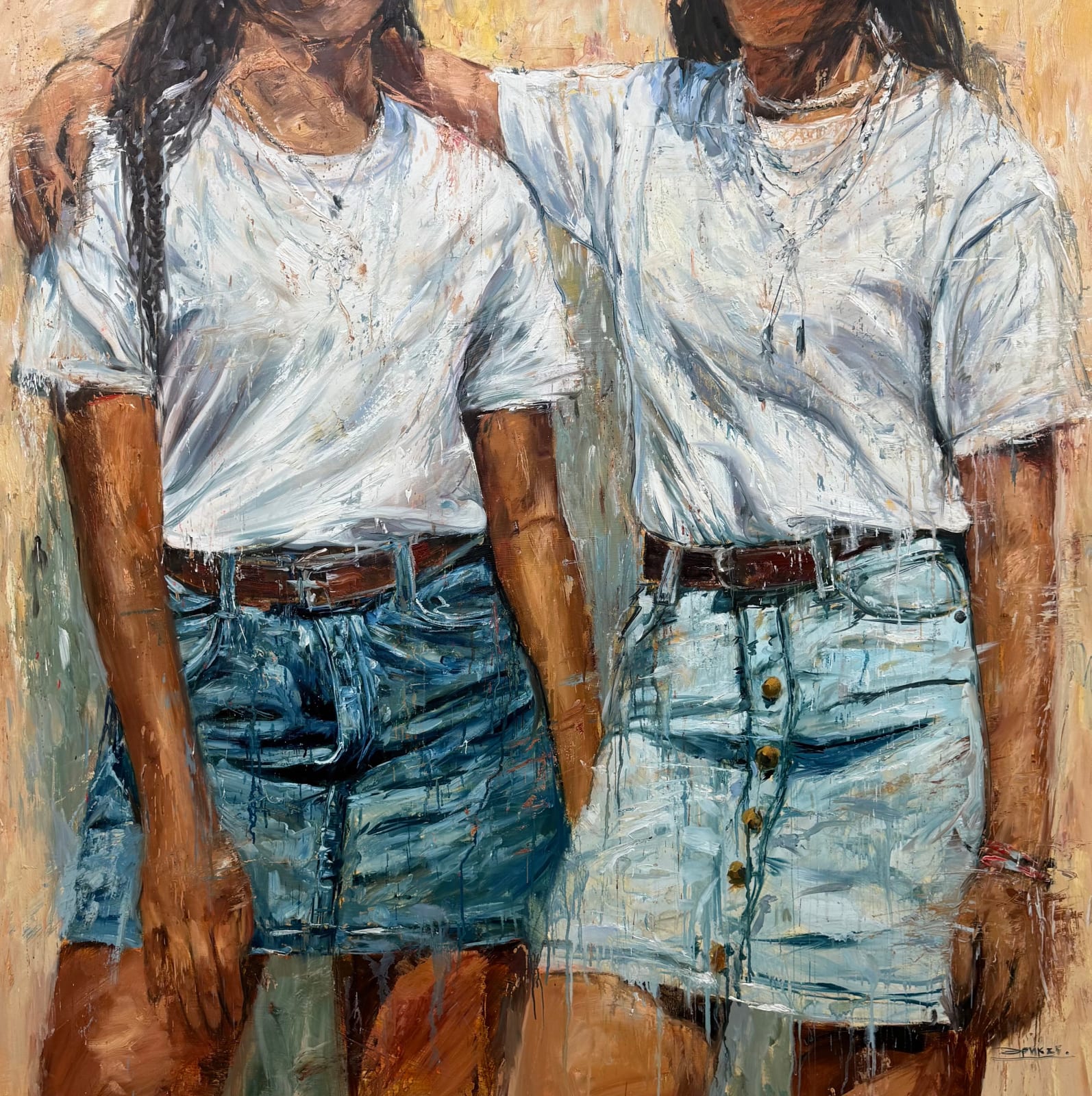 “Youthful Hearts”, painting by Eric Alfaro artist from Cuba, based in the United States. Available at Carousel Fine Art Chicago.
