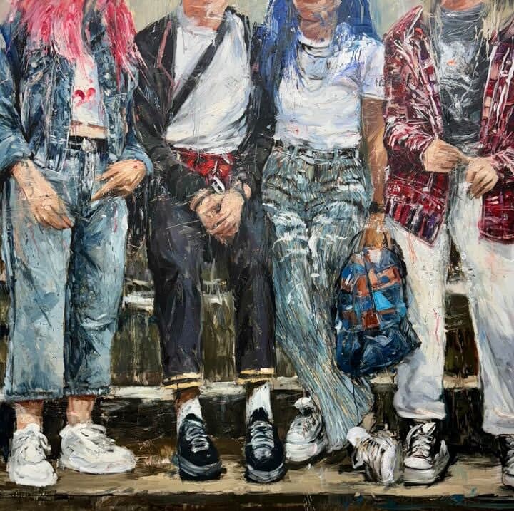 “Together”, painting by Eric Alfaro artist from Cuba, based in the United States. Available at Carousel Fine Art Chicago.