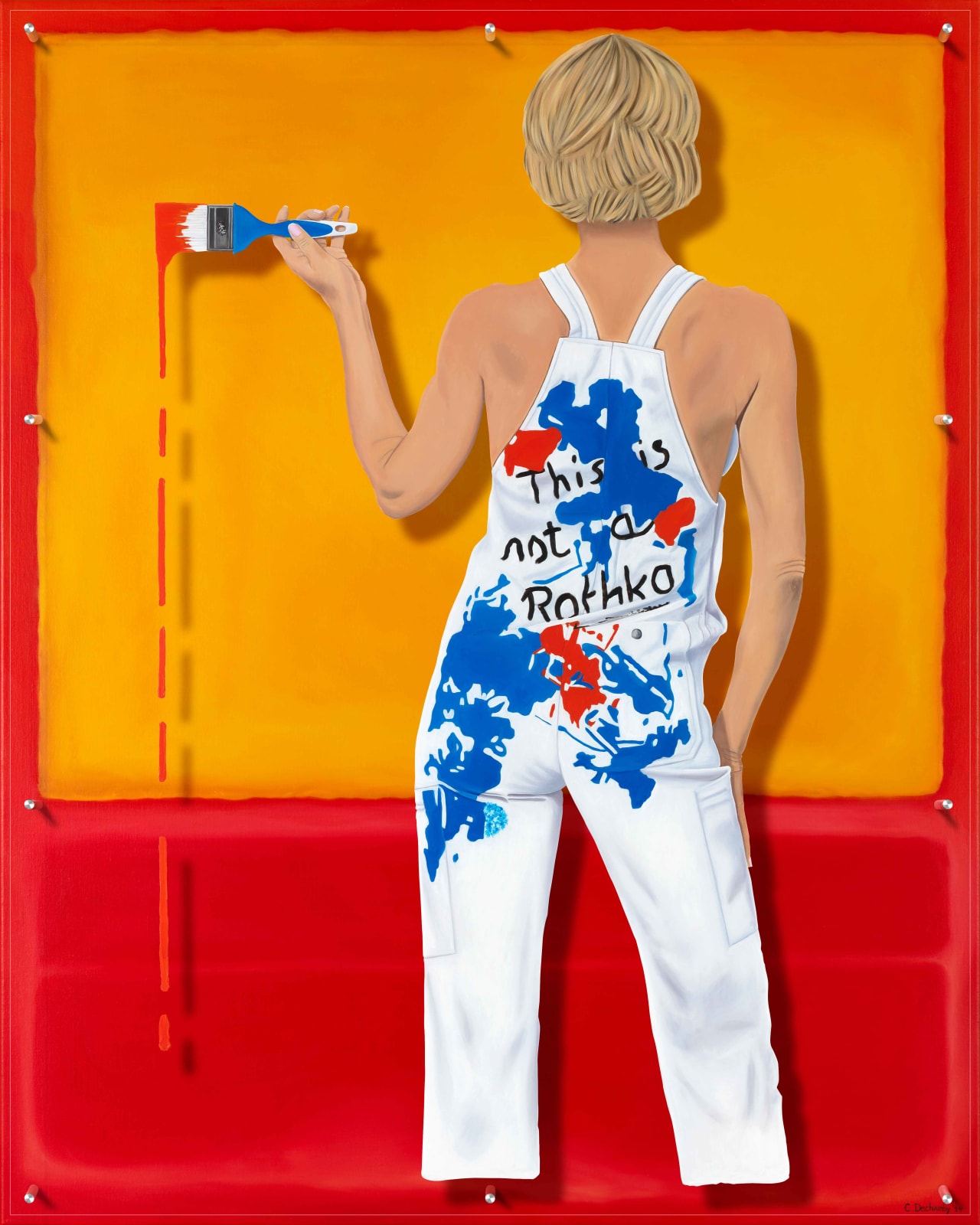 “This is not a Rothko- Rouge”, painting by Caroline Dechamby artist from Holland, based in Switzerland. Available at Carousel Fine Art Atlanta.