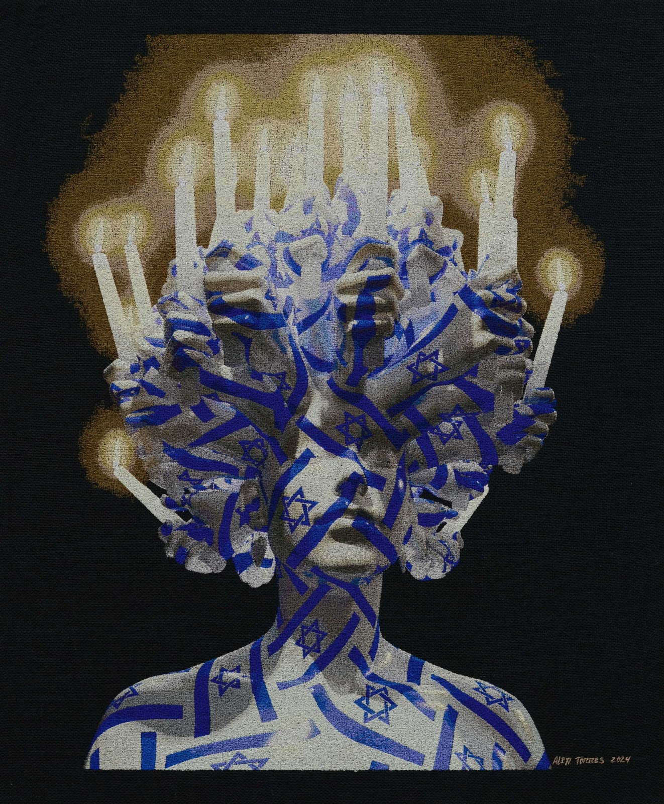 “Lights for my Nights II” , painting by Alexi Torres artist from Cuba, based in the United States. Available at Carousel Fine Art Chicago.