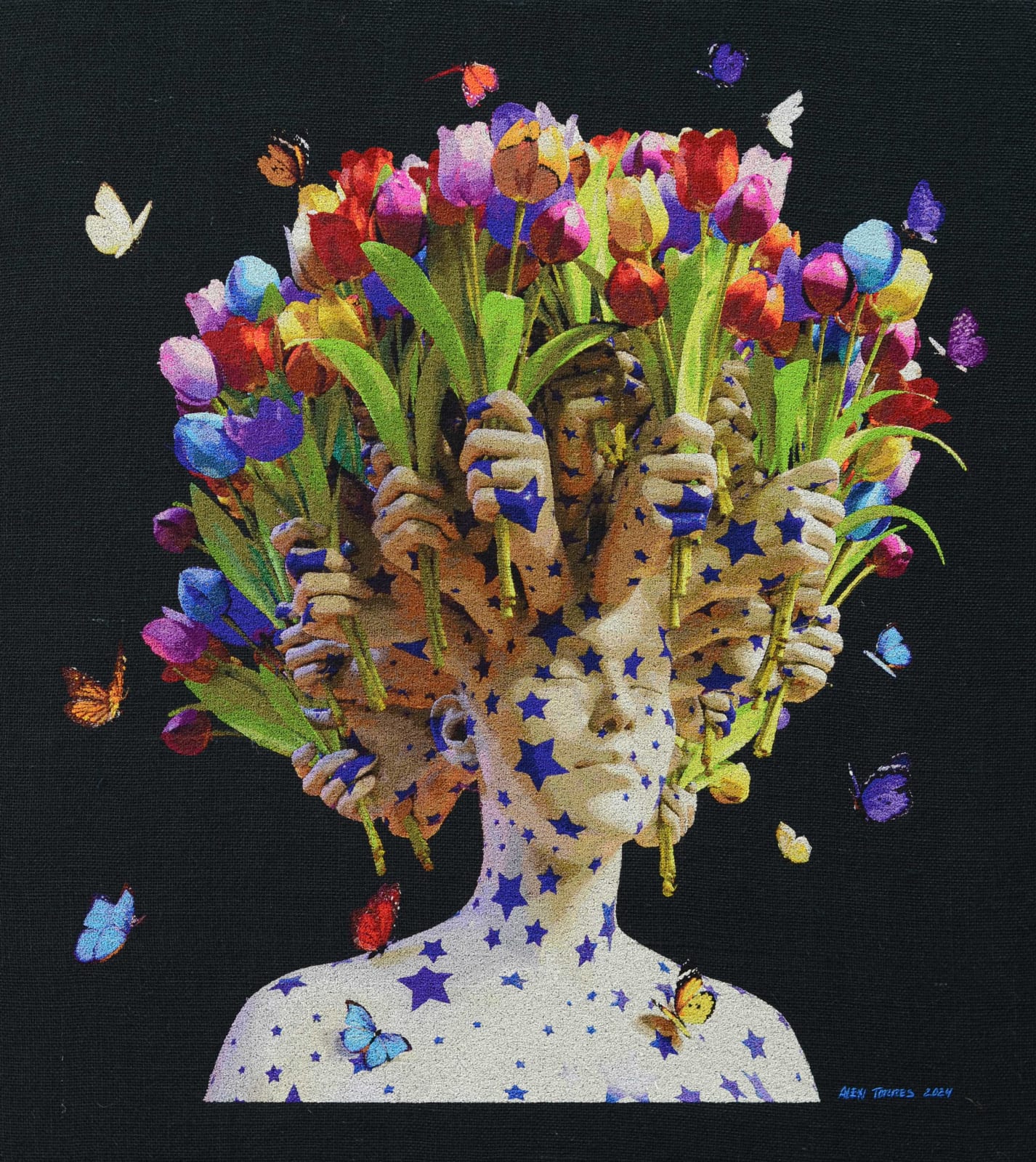 “Universal Mind I” , painting by Alexi Torres artist from Cuba, based in the United States. Available at Carousel Fine Art New Buffalo.