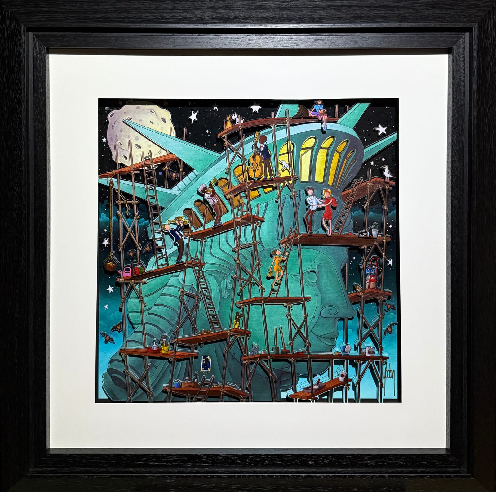“Au clair de la lune” , painting by Alain Godon artist from France. Available at Carousel Fine Art Miami.