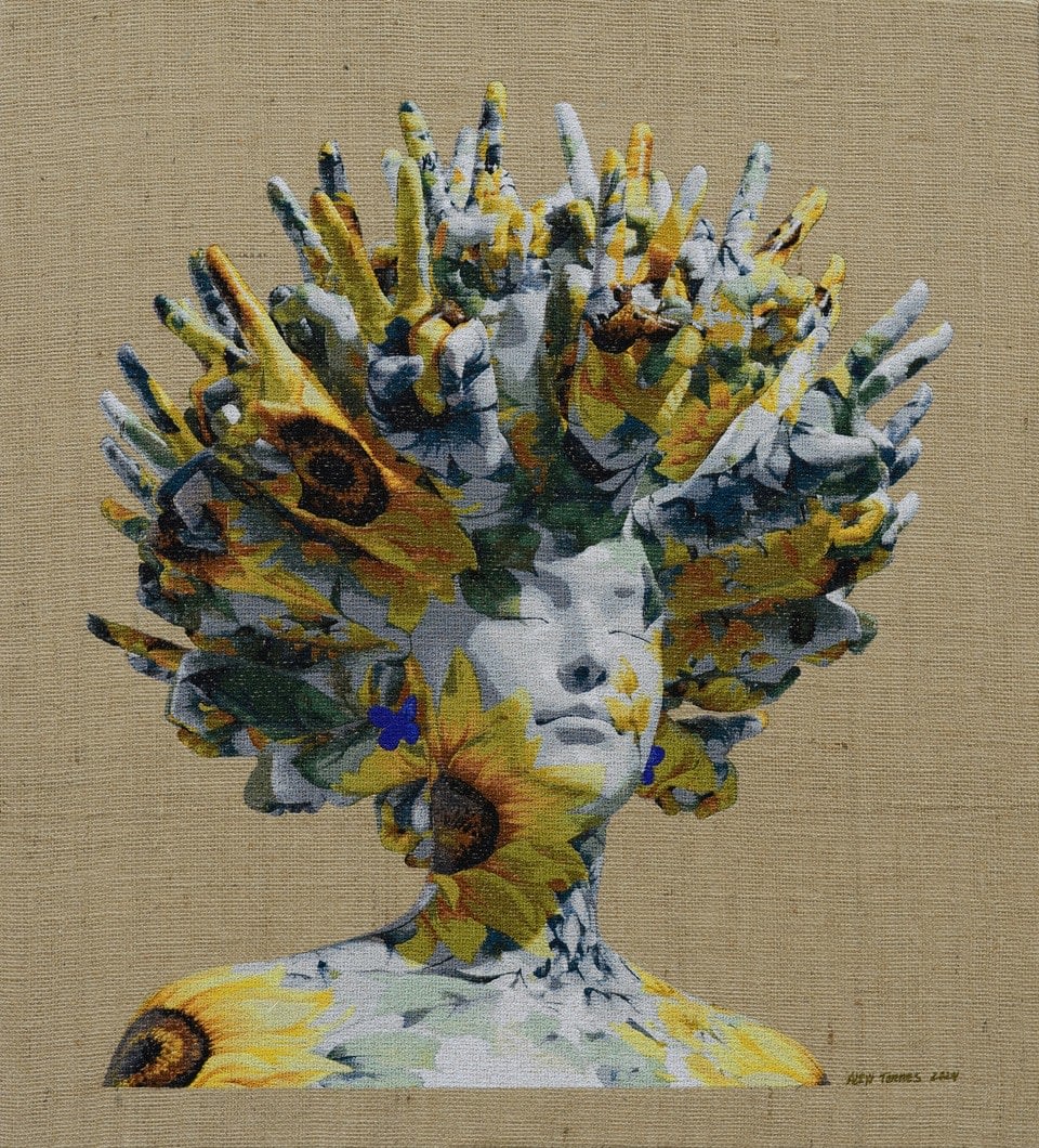 “Here comes the sun V” , painting by Alexi Torres artist from Cuba, based in the United States. Available at Carousel Fine Art New Buffalo.