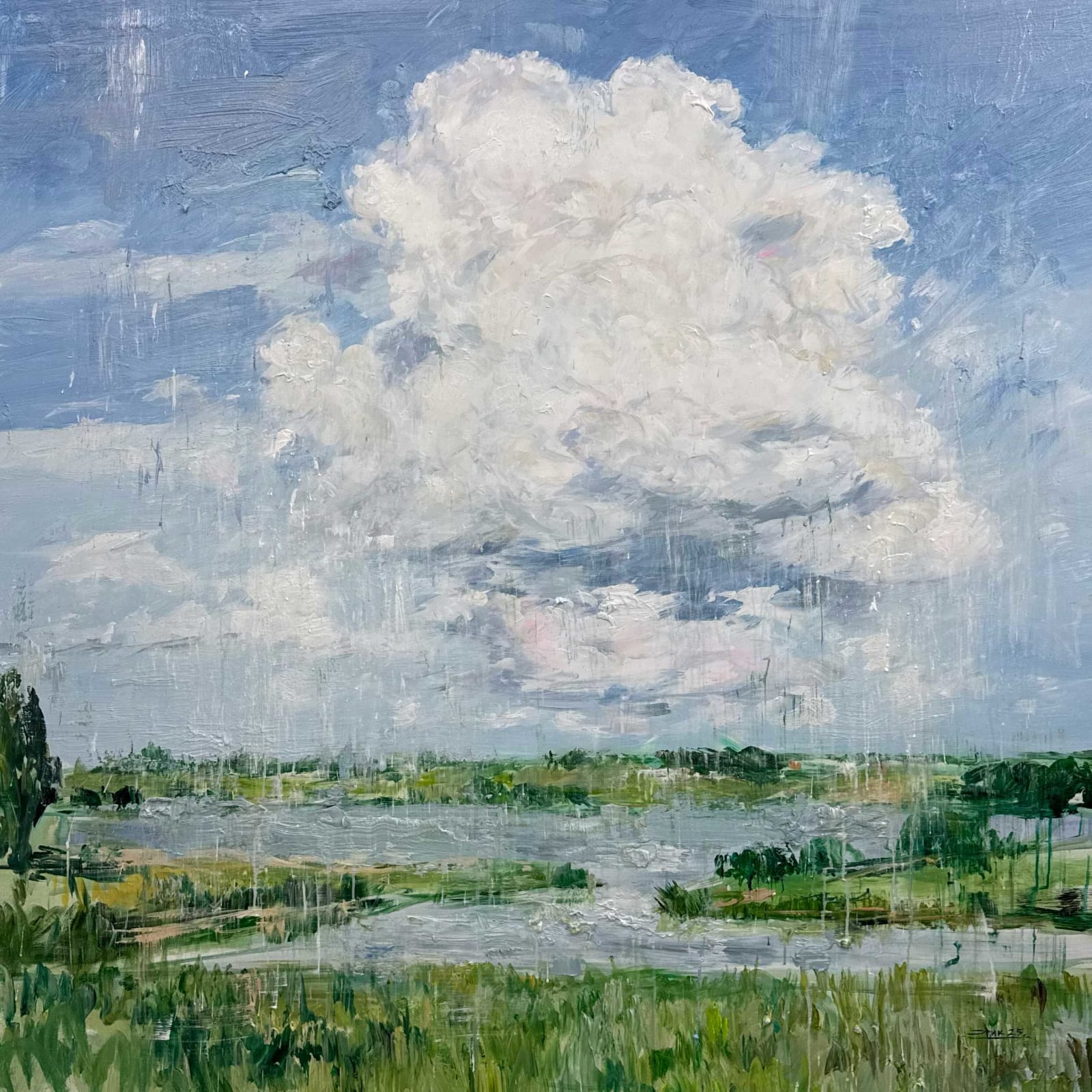 “Summer Rain”, painting by Eric Alfaro artist from Cuba, based in the United States. Available at Carousel Fine Art New Buffalo.